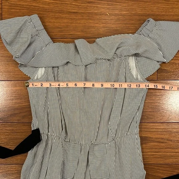 Maje Rigate Off Shoulder Striped Ruffle Dress - Picture 11 of 16